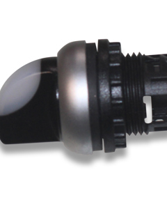 Illuminated selector switch front M22 0-1 white M22-WRLK-W